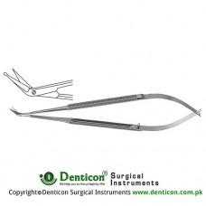 Micro Vascular Scissors Round Handle - Delicate Blades - Angled 45° Stainless Steel, 16.5 cm - 6 1/2" 